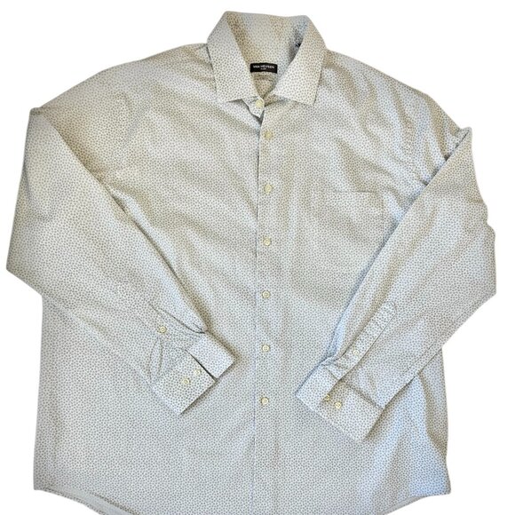 Van Heusen Mens Dress Shirt Regular Fit Off White Adult Size XL 17 1/2 34/35 - Picture 1 of 6